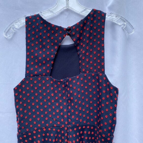 Eva Franco Maryanne Dress Navy Red Size 6 Flirty Sexy cut out back - Picture 5 of 5